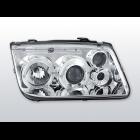 VW BORA 98-05- LAMPY PRZEDNIE - SOCZEWKA RING CHROM